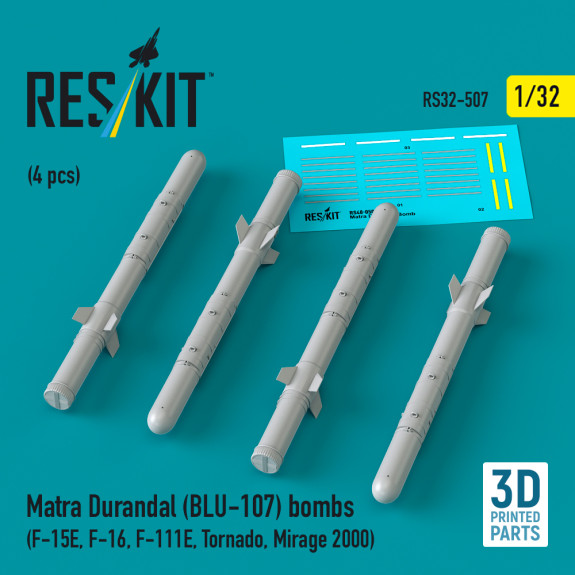 Shop Matra Durandal (BLU-107) bombs (4 pcs) (3D Printed) (1/32) Scale Plastic Models Kits. Accessories and Resin Parts. Reskit online Store