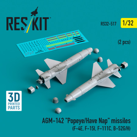Shop AGM-142 "Popeye/Have Nap" missiles (2 pcs) (3D Printed) (1/32) Scale Plastic Models Kits. Accessories and Resin Parts. Reskit online Store