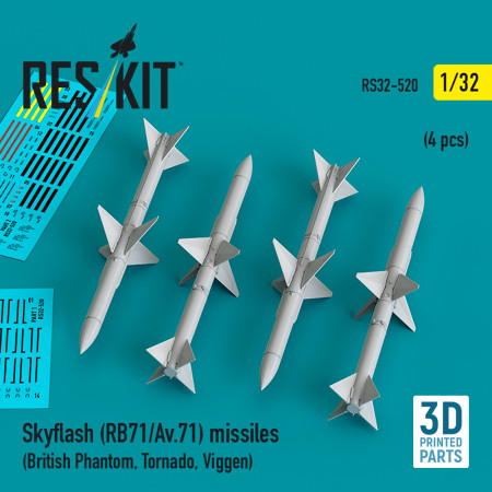 Skyflash (RB71/Av.71) missiles (4 pcs) (3D Printed) (1/32) Shop Skyflash (RB71/Av.71) missiles (4 pcs) (3D Printed) (1/32) Scale Plastic Models Kits. Accessories and Resin Parts. Reskit online Store