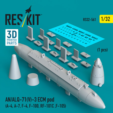 Shop AN/ALQ-71(V)-3 ECM pod (1pcs) (3D Printed) (1/32) Scale Plastic Models Kits. Accessories and Resin Parts. Reskit online Store