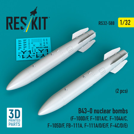 B43-0 nuclear bombs (2 pcs) (3D Printed) (1/32) Shop B43-0 nuclear bombs (2 pcs) (3D Printed) (1/32) Scale Plastic Models Kits. Accessories and Resin Parts. Reskit online Store