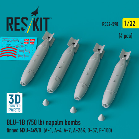 BLU-1B (750 lb) napalm bombs finned MXU-469/B (4 pcs) (3D Printed) (1/32) Shop BLU-1B (750 lb) napalm bombs finned MXU-469/B (4 pcs) (3D Printed) (1/32) Scale Plastic Models Kits. Accessories and Resin Parts. Reskit online Store