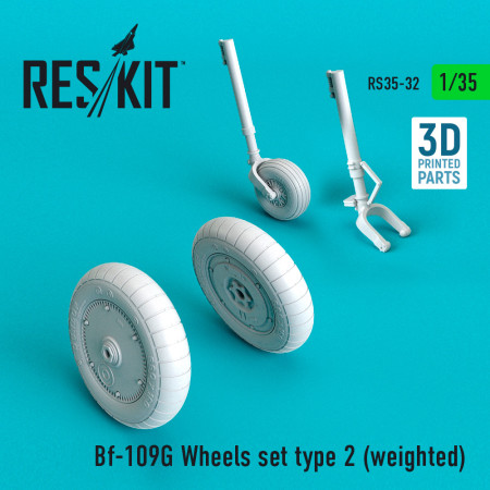 Shop Bf-109G Wheels set type 2 (weighted) (1/35) Scale Plastic Models Kits. Accessories and Resin Parts. Reskit online Store