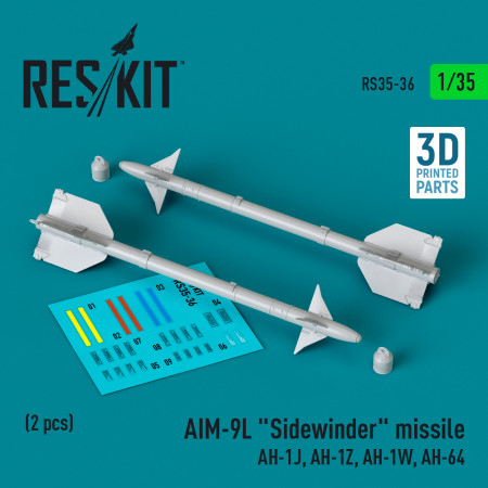 Shop AIM-9L "Sidewinder" missile (2 pcs) (3D Printed) (1/35) Scale Plastic Models Kits. Accessories and Resin Parts. Reskit online Store
