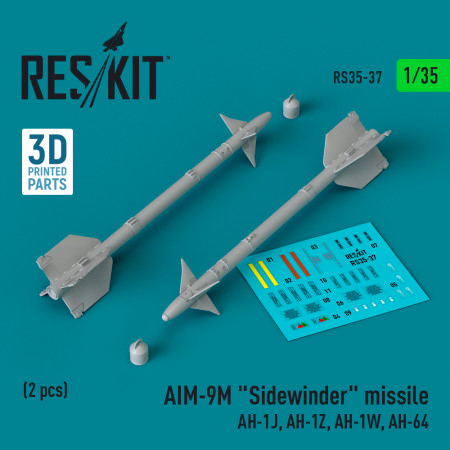 Shop AIM-9M "Sidewinder" missile (2 pcs) (3D Printed) (1/35) Scale Plastic Models Kits. Accessories and Resin Parts. Reskit online Store