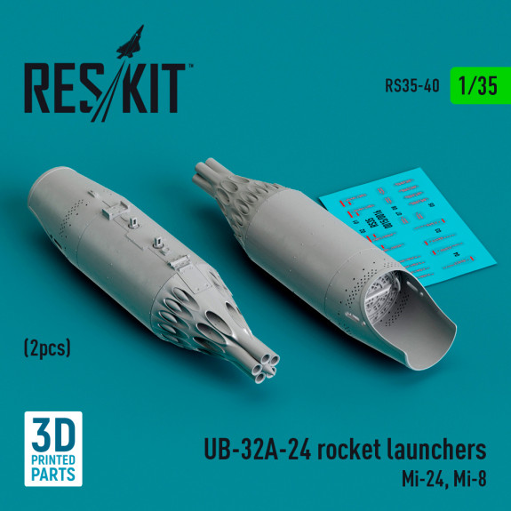Shop UB-32A-24 rocket launchers (2 pcs) (Mi-24, Mi-8) (3D Printed) (1/35) Scale Plastic Models Kits. Accessories and Resin Parts. Reskit online Store