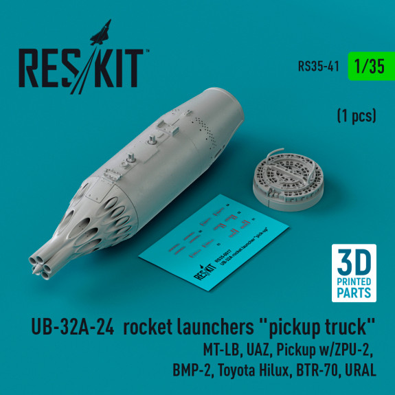 Shop UB-32A-24  rocket launchers "pickup truck" (1 pcs) (3D Printed) (1/35) Scale Plastic Models Kits. Accessories and Resin Parts. Reskit online Store