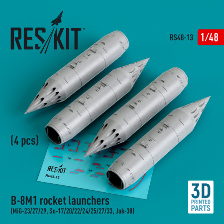 B-8M1 rocket launchers (4 pcs) (3D Printed) (1/48) Shop B-8M1 rocket launchers (4 pcs) (3D Printed) (1/48) Scale Plastic Models Kits. Accessories and Resin Parts. Reskit online Store