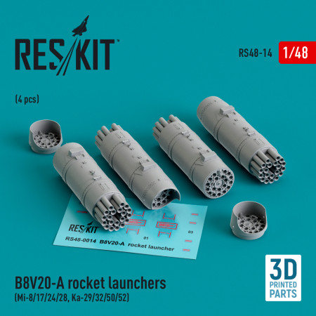 Shop B8V20-А rocket launchers (4 pcs) (3D Printed) (1/48) Scale Plastic Models Kits. Accessories and Resin Parts. Reskit online Store