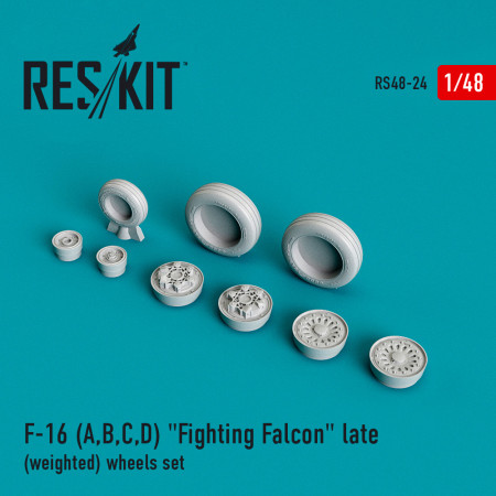 Shop F-16 (A,B,C,D) "Fighting Falcon" late (weighted) wheels set (1/48) Scale Plastic Models Kits. Accessories and Resin Parts. Reskit online Store