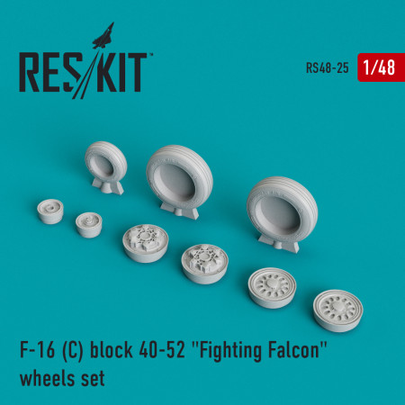 Shop F-16C block 40-52 "Fighting Falcon" (weighted) wheels set (1/48) Scale Plastic Models Kits. Accessories and Resin Parts. Reskit online Store