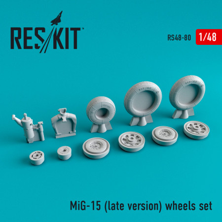 Shop MiG-15 "Fagot" (late version) wheels set (1/48) Scale Plastic Models Kits. Accessories and Resin Parts. Reskit online Store