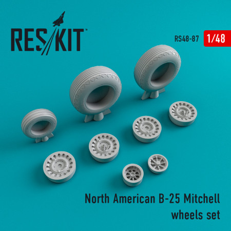Shop B-25 "Mitchell" wheels set (1/48) Scale Plastic Models Kits. Accessories and Resin Parts. Reskit online Store