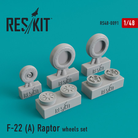Shop F-22 "Raptor" wheels set (1/48) Scale Plastic Models Kits. Accessories and Resin Parts. Reskit online Store