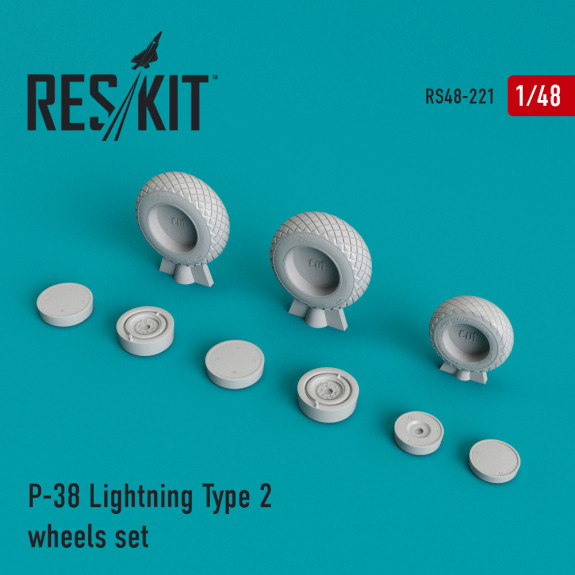 Shop P-38 "Lightning" type 2 wheels set (1/48) Scale Plastic Models Kits. Accessories and Resin Parts. Reskit online Store