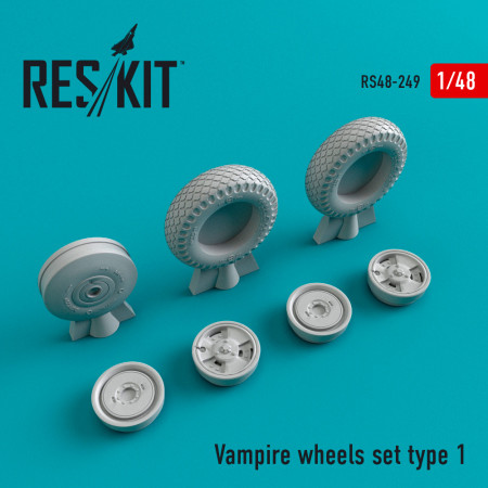 Shop DH.115 "Vampire" wheels set type 1 (1/48) Scale Plastic Models Kits. Accessories and Resin Parts. Reskit online Store