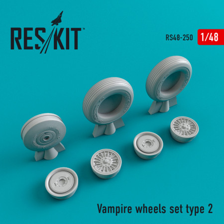 Shop DH.115 "Vampire" wheels set type 2 (1/48) Scale Plastic Models Kits. Accessories and Resin Parts. Reskit online Store