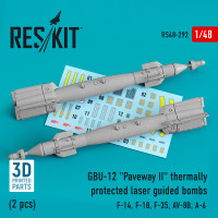 GBU-12 "Paveway II" thermally protected laser guided bombs (2 pcs) (3D Printed) (1/48) Shop GBU-12 "Paveway II" thermally protected laser guided bombs (2 pcs) (3D Printed) (1/48) Scale Plastic Models Kits. Accessories and Resin Parts. Reskit online Store