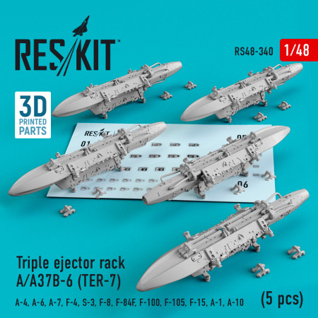 Shop Triple ejector rack A/A37B-6 (TER-7) (5 pcs) (1/48) Scale Plastic Models Kits. Accessories and Resin Parts. Reskit online Store