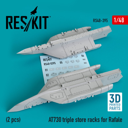AT730 triple store racks for Rafale (2 pcs) (3D Printed) (1/48) Shop AT730 triple store racks for Rafale (2 pcs) (3D Printed) (1/48) Scale Plastic Models Kits. Accessories and Resin Parts. Reskit online Store