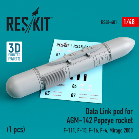Shop Data Link pod for AGM-142 Popeye rocket (F-15, F-16, F-4, Mirage 2000, F-111) (1/48) Scale Plastic Models Kits. Accessories and Resin Parts. Reskit online Store