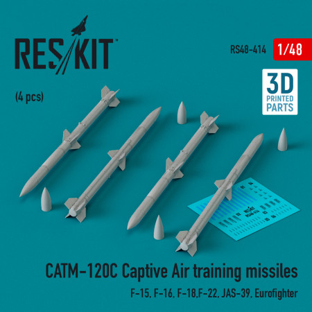 CATM-120C Captive air training missiles (4 pcs) (3D Printed) (1/48) Shop CATM-120C Captive air training missiles (4 pcs) (3D Printed) (1/48) Scale Plastic Models Kits. Accessories and Resin Parts. Reskit online Store