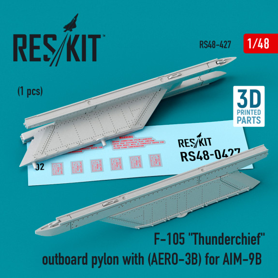 Shop F-105 "Thunderchief" outboard pylon (AERO-3B) for AIM-9B (3D Printed) (1/48) Scale Plastic Models Kits. Accessories and Resin Parts. Reskit online Store
