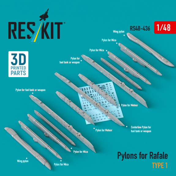 Shop Pylons for Rafale type 1 (3D Printed) (1/48) Scale Plastic Models Kits. Accessories and Resin Parts. Reskit online Store