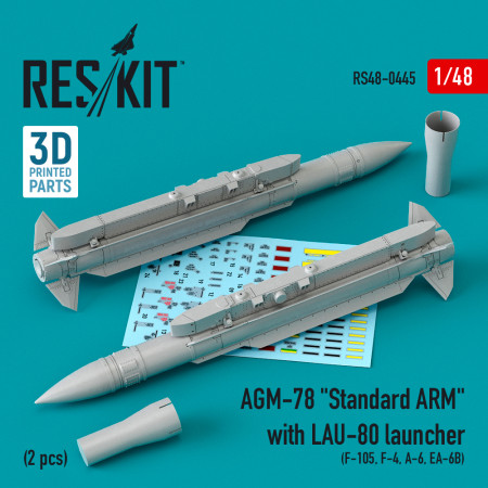 Shop AGM-78 "Standard ARM" with LAU-80 launcher (2 pcs) (3D Printed) (1/48) Scale Plastic Models Kits. Accessories and Resin Parts. Reskit online Store