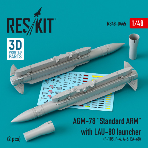 Shop AGM-78 "Standard ARM" with LAU-80 launcher (2 pcs) (3D Printed) (1/48) Scale Plastic Models Kits. Accessories and Resin Parts. Reskit online Store