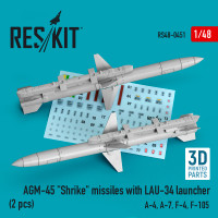 AGM-45 "Shrike" missiles with LAU-34 launcher (2 pcs) (3D Printed) (1/48) Shop AGM-45 "Shrike" missiles with LAU-34 launcher (2 pcs) (3D Printed) (1/48) Scale Plastic Models Kits. Accessories and Resin Parts. Reskit online Store