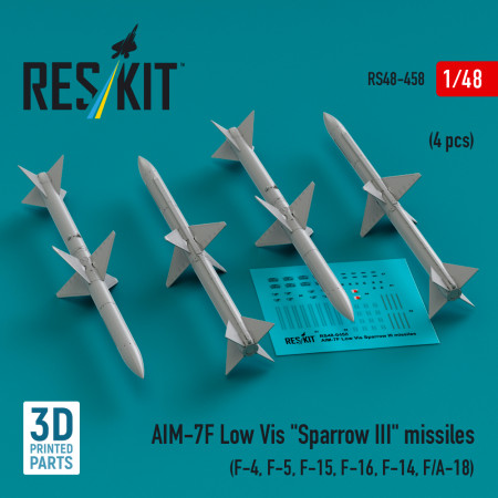 AIM-7F Low Vis "Sparrow III" missiles (4 pcs) (3D Printed) (1/48) Shop AIM-7F Low Vis "Sparrow III" missiles (4 pcs) (3D Printed) (1/48) Scale Plastic Models Kits. Accessories and Resin Parts. Reskit online Store