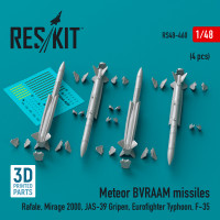Meteor BVRAAM missiles (4 pcs) (3D Printed) (1/48) Shop Meteor BVRAAM missiles (4 pcs) (3D Printed) (1/48) Scale Plastic Models Kits. Accessories and Resin Parts. Reskit online Store