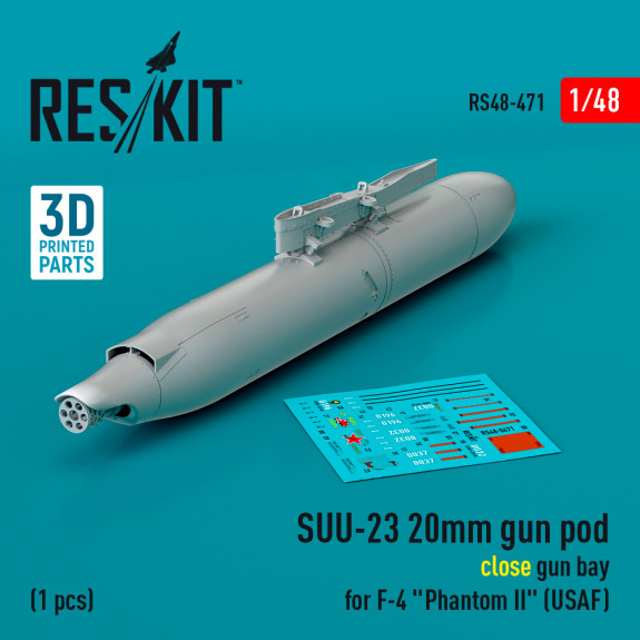 Shop SUU-23 20mm gun pod (close gun bay) for F-4 "Phantom II" (USAF) (1 pcs) (3D Printed) (1/48) Scale Plastic Models Kits. Accessories and Resin Parts. Reskit online Store