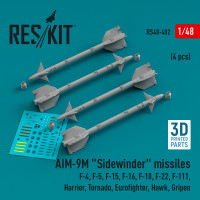AIM-9M "Sidewinder" missiles (4 pcs) (3D Printed) (1/48) Shop AIM-9M "Sidewinder" missiles (4 pcs) (3D Printed) (1/48) Scale Plastic Models Kits. Accessories and Resin Parts. Reskit online Store