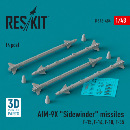 Shop AIM-9X "Sidewinder" missiles (4 pcs) (3D Printed) (1/48) Scale Plastic Models Kits. Accessories and Resin Parts. Reskit online Store