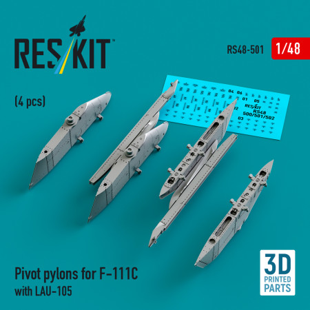 Shop Pivot pylons for F-111C with LAU-105 (4 pcs) (3D Printed) (1/48) Scale Plastic Models Kits. Accessories and Resin Parts. Reskit online Store