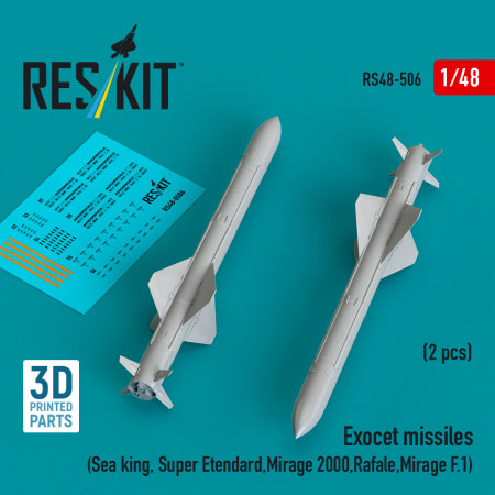 Shop Exocet missiles (2 pcs) (3D Printed) (1/48) Scale Plastic Models Kits. Accessories and Resin Parts. Reskit online Store