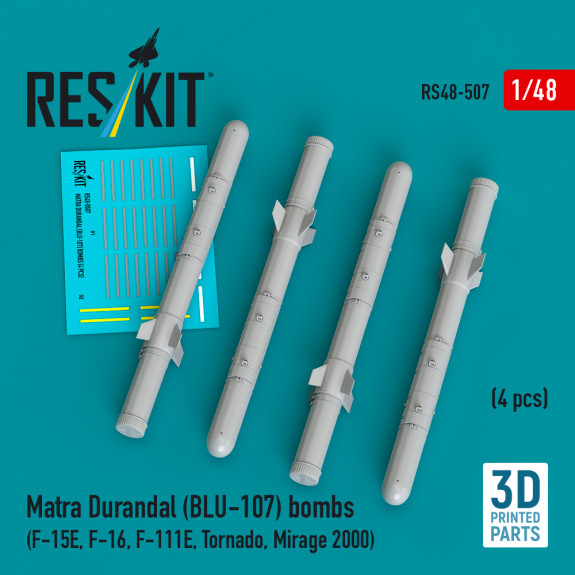 Shop Matra Durandal (BLU-107) bombs (4 pcs) (3D Printed) (1/48) Scale Plastic Models Kits. Accessories and Resin Parts. Reskit online Store