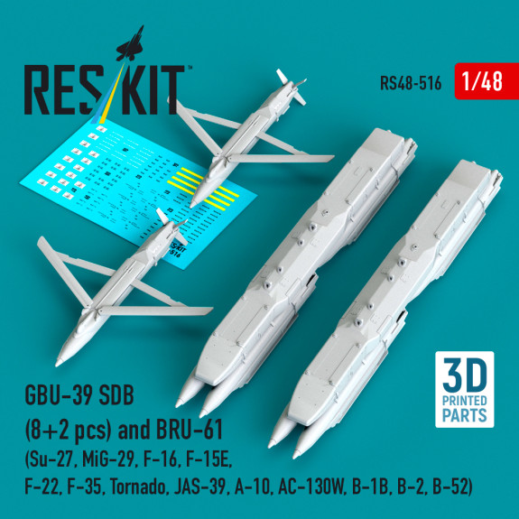 Shop GBU-39 SDB (8 pcs) and BRU-61 (2 pcs) (3D Printed) (1/48) Scale Plastic Models Kits. Accessories and Resin Parts. Reskit online Store
