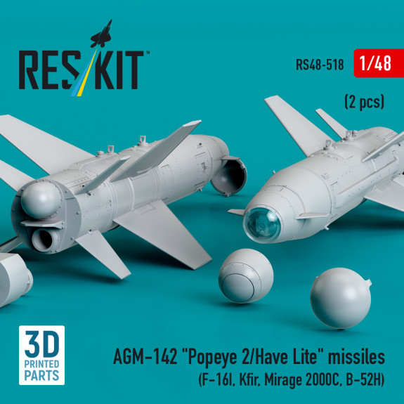 Shop AGM-142 "Popeye 2/Have Lite" missiles (2 pcs) (3D Printed) (1/48) Scale Plastic Models Kits. Accessories and Resin Parts. Reskit online Store