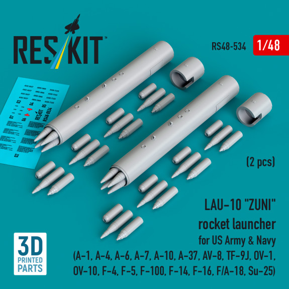 Shop LAU-10 "ZUNI" rocket launcher for US Army & Navy (2 pcs) (3D Printed) (1/48) Scale Plastic Models Kits. Accessories and Resin Parts. Reskit online Store