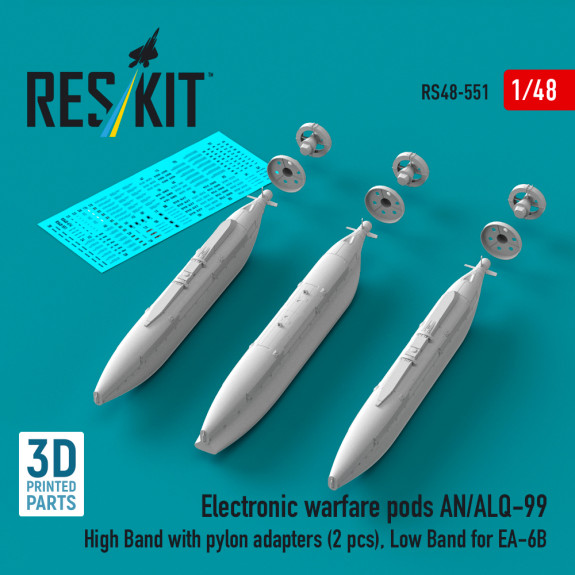Electronic warfare pods AN/ALQ-99 High Band with pylon adapters (2 pcs), Low Band for EA-6B (3D Printed) (1/48) Shop Electronic warfare pods AN/ALQ-99 High Band with pylon adapters (2 pcs), Low Band for EA-6B (3D Printed) (1/48) Scale Plastic Models Kits. Accessories and Resin Parts. Reskit online Store