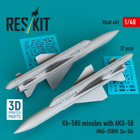 Купити Ракети Х-58У з АКУ-58 (2 шт.) (3D Printed) (1/48) Збірні пластикові моделі. Аксесуари та смоляні запчастини деталі. Інтернет магазин Reskit
