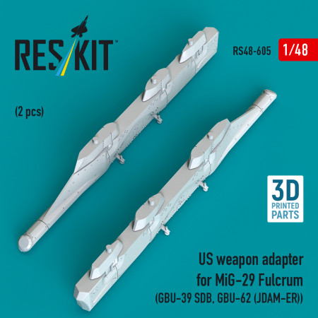Shop US weapon adapter for MiG-29 Fulcrum (2 pcs) (GBU-39 SDB, GBU-62 (JDAM-ER)) (3D Printed) (1/48) Scale Plastic Models Kits. Accessories and Resin Parts. Reskit online Store