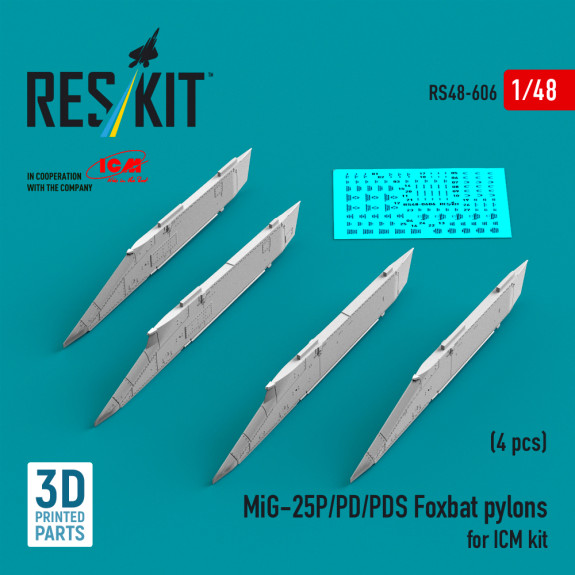 MiG-25P/PD/PDS Foxbat pylons (4 pcs) for ICM kit (3D Printed) (1/48) Shop MiG-25P/PD/PDS Foxbat pylons (4 pcs) for ICM kit (3D Printed) (1/48) Scale Plastic Models Kits. Accessories and Resin Parts. Reskit online Store
