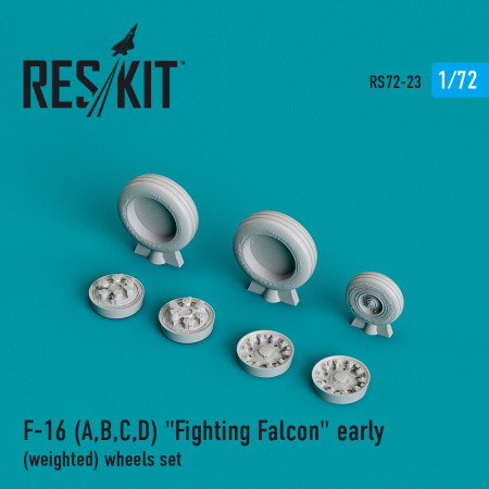 Shop F-16 (A,B,C,D) "Fighting Falcon" early (weighted) wheels set (1/72) Scale Plastic Models Kits. Accessories and Resin Parts. Reskit online Store
