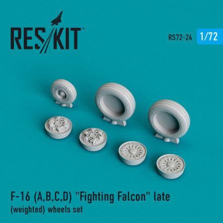 Shop F-16 (A,B,C,D) "Fighting Falcon" late (weighted) wheels set (1/72) Scale Plastic Models Kits. Accessories and Resin Parts. Reskit online Store