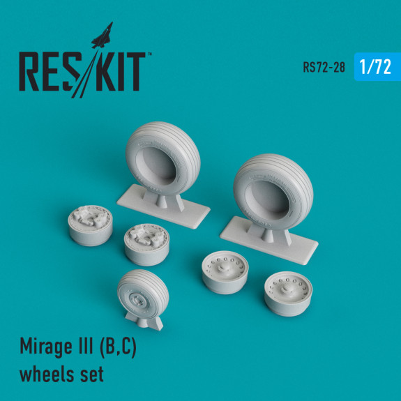 Shop Mirage III (B,C) wheels set (1/72) Scale Plastic Models Kits. Accessories and Resin Parts. Reskit online Store