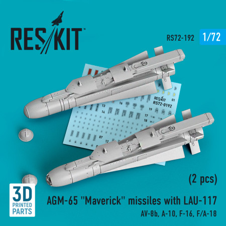 Shop AGM-65 "Maverick" missiles with LAU-117 (2 pcs) (3D Printed) (1/72) Scale Plastic Models Kits. Accessories and Resin Parts. Reskit online Store